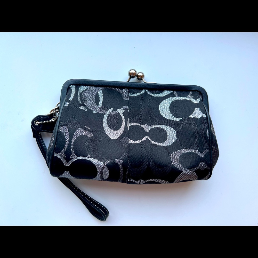 Like New! Coach Lurex Kiss Lock Wristlet